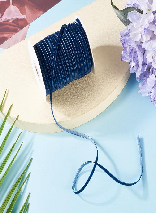 Craftdady 50 Yards 3mm Blue Velvet Ribbon Vintage Single Face Velvet Ribbon for Party Wedding Flower Bouquet Hair Bows DIY Crafts Decoration Flat Ribbons for Gift Packing Christmas Wrapping Bows - Image 5